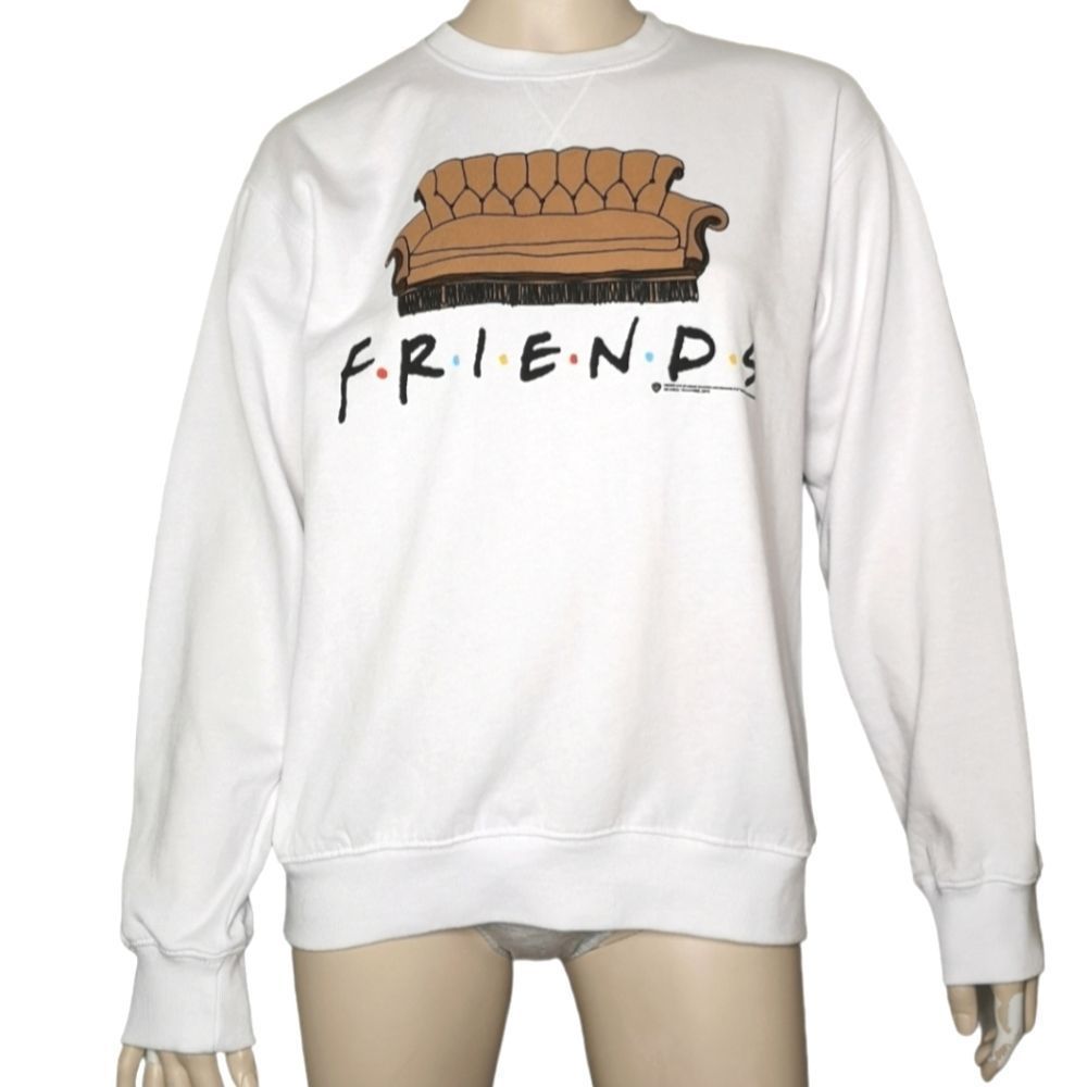 𝅺Friends Fleece Sweatshirt Central Perk Couch Graphic Warner Bros TV Size Large